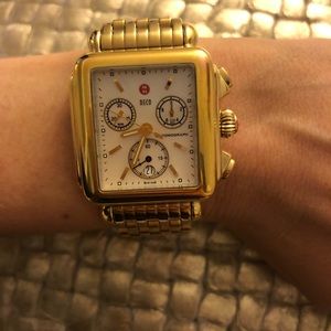 Gold Michele Deco Watch